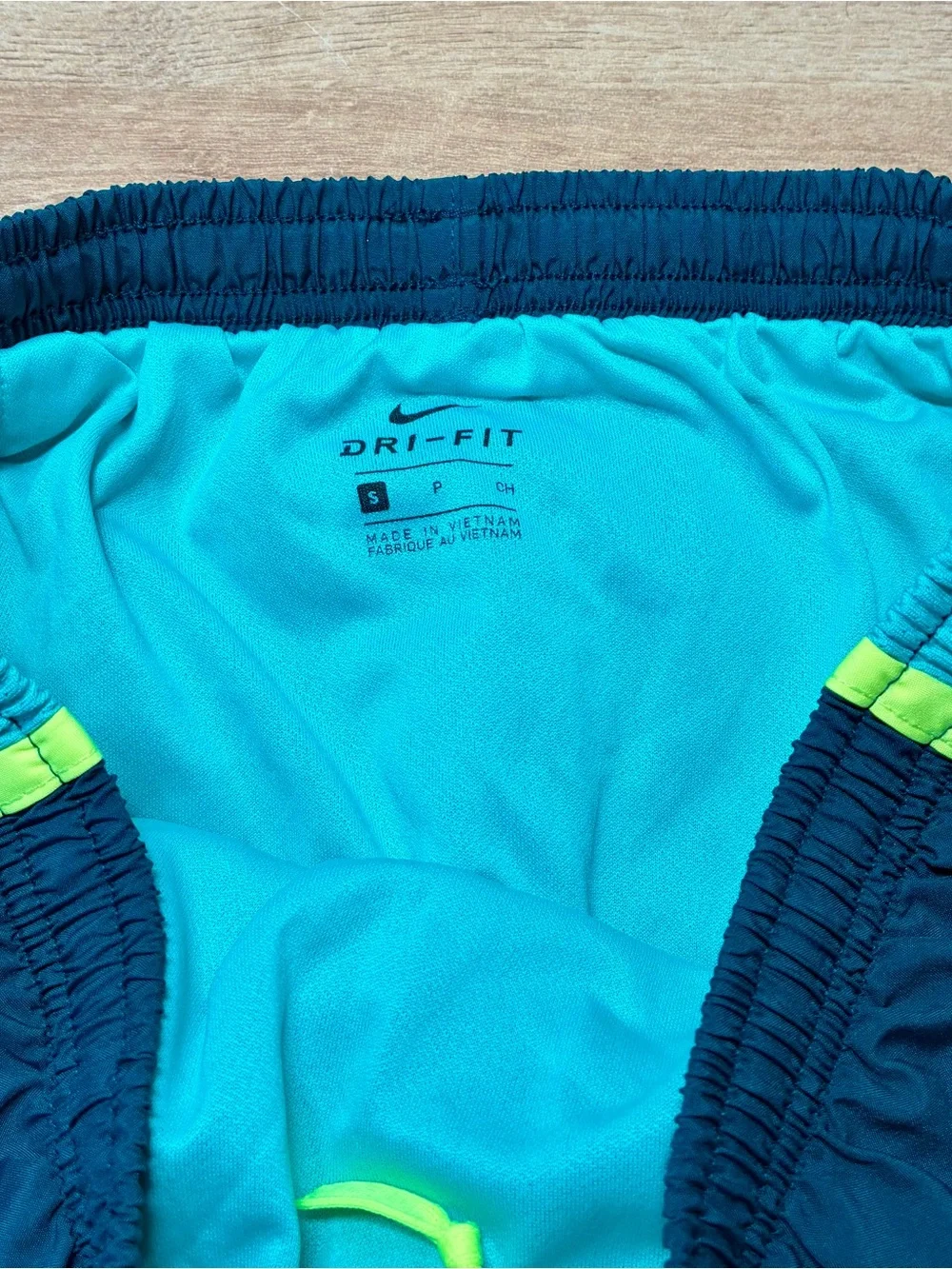 Nike Women’s Dri-Fit Size: Small Running Shorts Teal Blue/ Neon